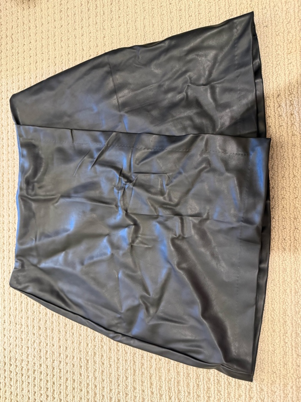 Old Navy Black Faux Leather A-Line Mini Skirt